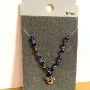 💙NEW DISNEY STORE MICKEY MOUSE GIRLS’ Blue Beaded NECKLACE 16”-18” long 💙